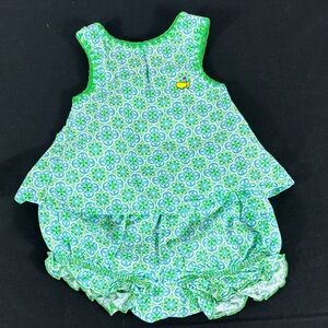 Masters Vibrant Green Patterned 2 Piece Outfit w/ Masters Logo